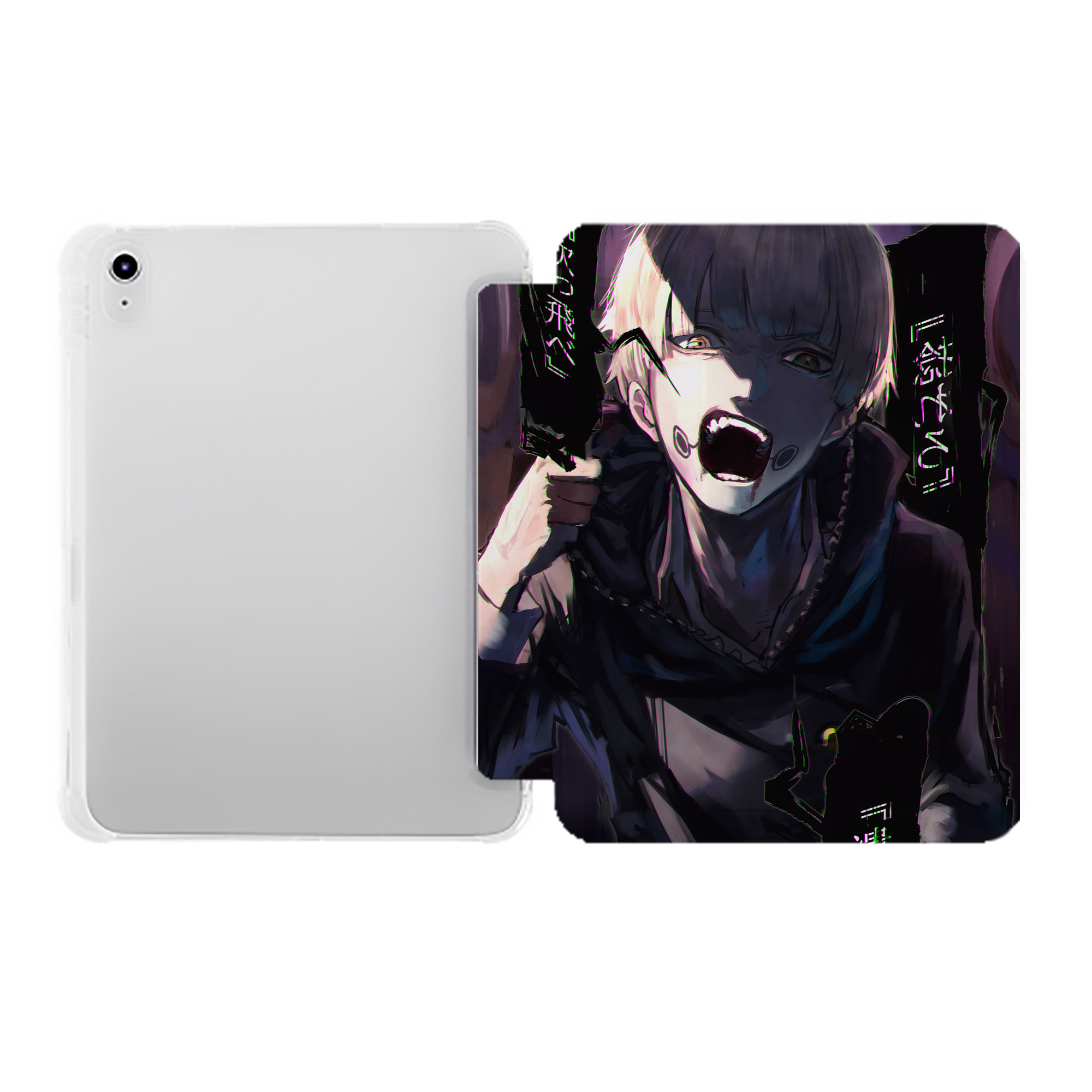 （画像用） 呪術廻戦 Jujutsu Kaisen IPad ケース ペン収納付き 三つ折りスタンド PUレザー×シリコン 対応機種9.5/10.5/10.9インチ